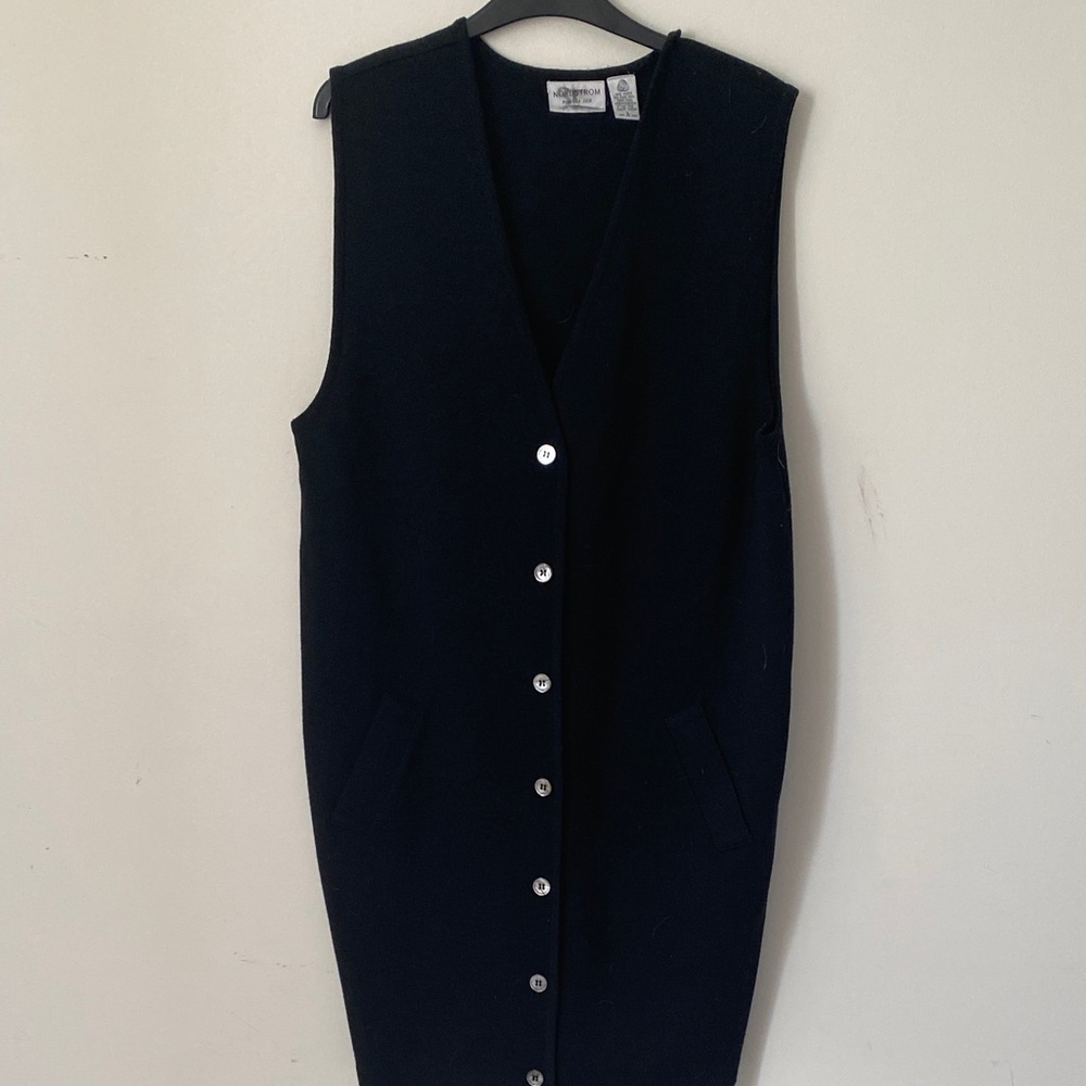 Nordstrom Black Button-Down Midi Dress